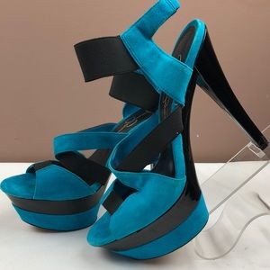 Jessica Simpson turquoise platforms